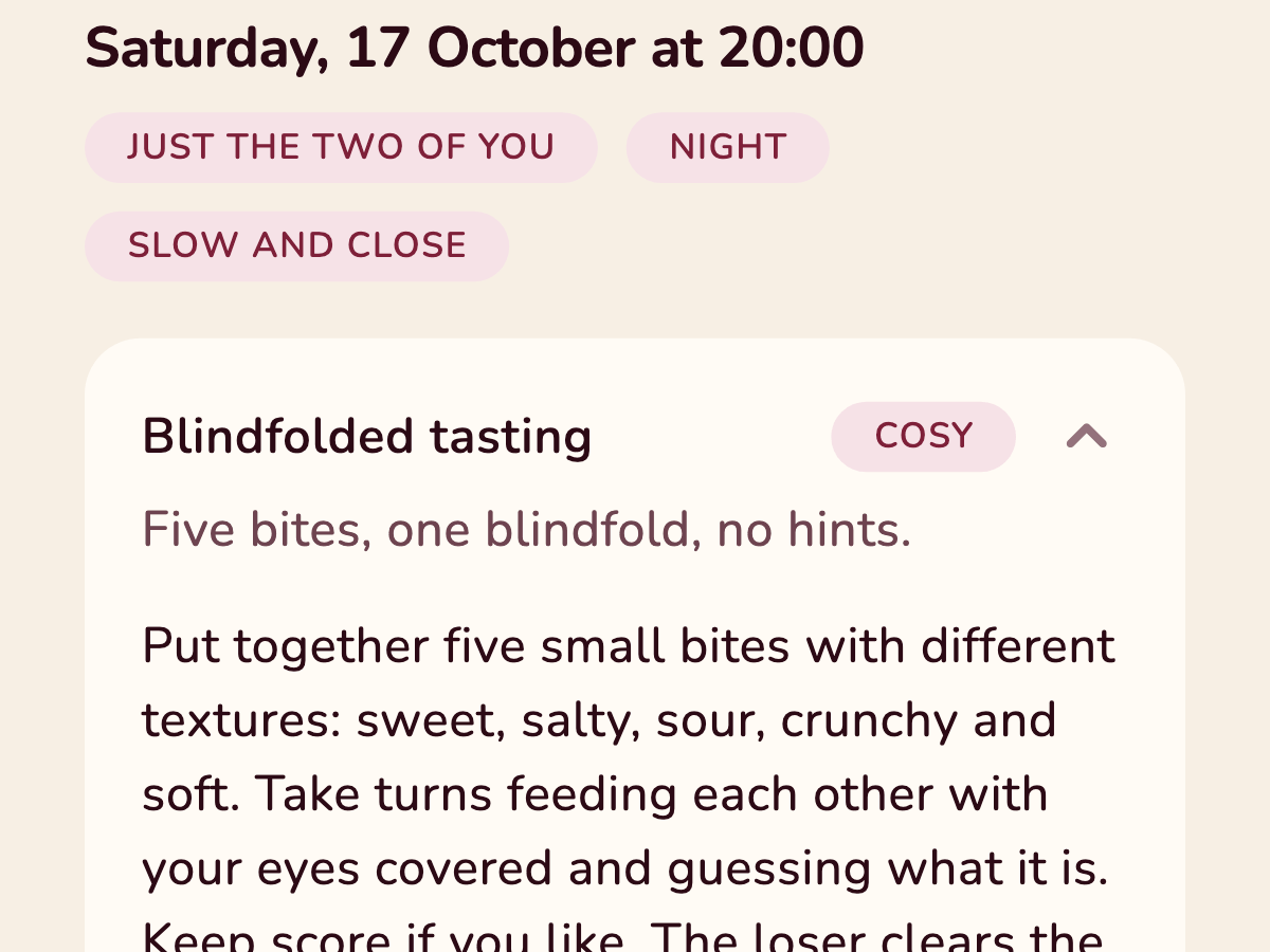 Ideas picked for a date in Spice My Date